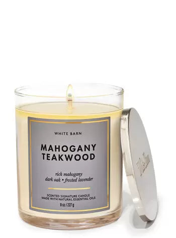 Mahogany TeakwoodSingle Wick Candle